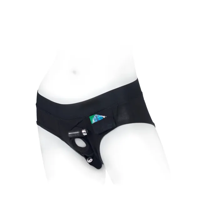 SpareParts Tomboi Rayon Briefs Harness Black