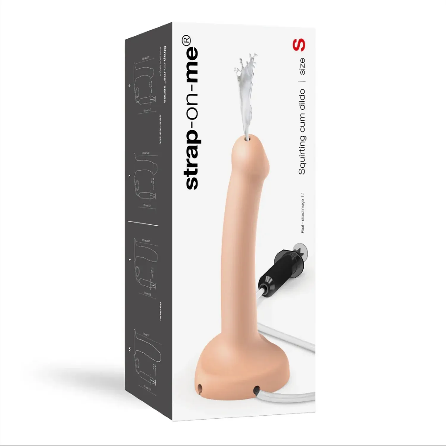 Strap-On-Me Squirting Cum Semi-Realistic Silicone Dildo Vanilla S