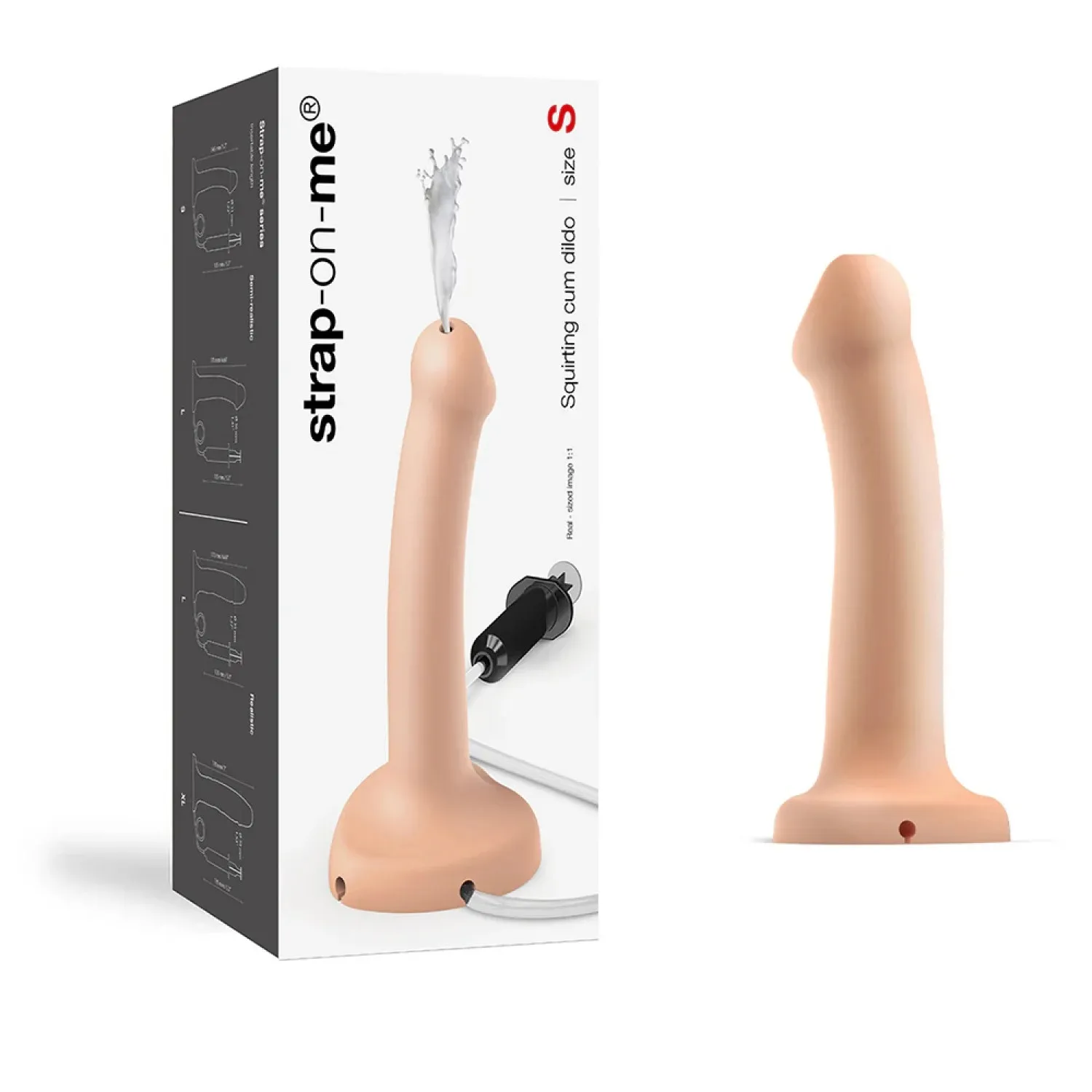 Strap-On-Me Squirting Cum Semi-Realistic Silicone Dildo Vanilla S