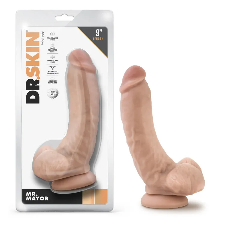 9 in. Realistic Dildo with Balls Beige 9 in. Realistic Dildo with Balls Beige
