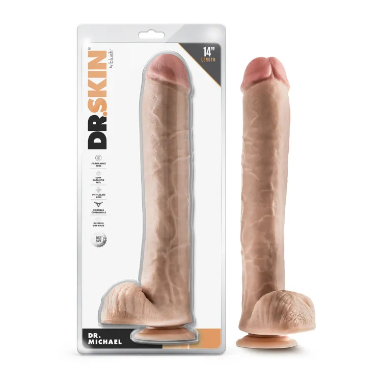 14 in. Dildo with Balls Beige 14 in. Dildo with Balls Beige