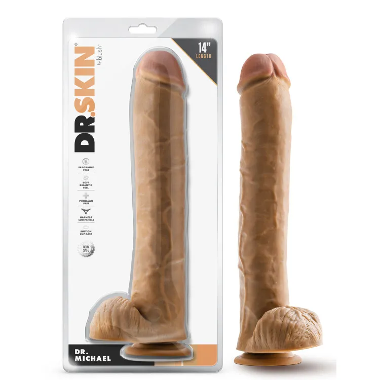 14 in. Realistic Dildo with Balls Tan 14 in. Realistic Dildo with Balls Tan