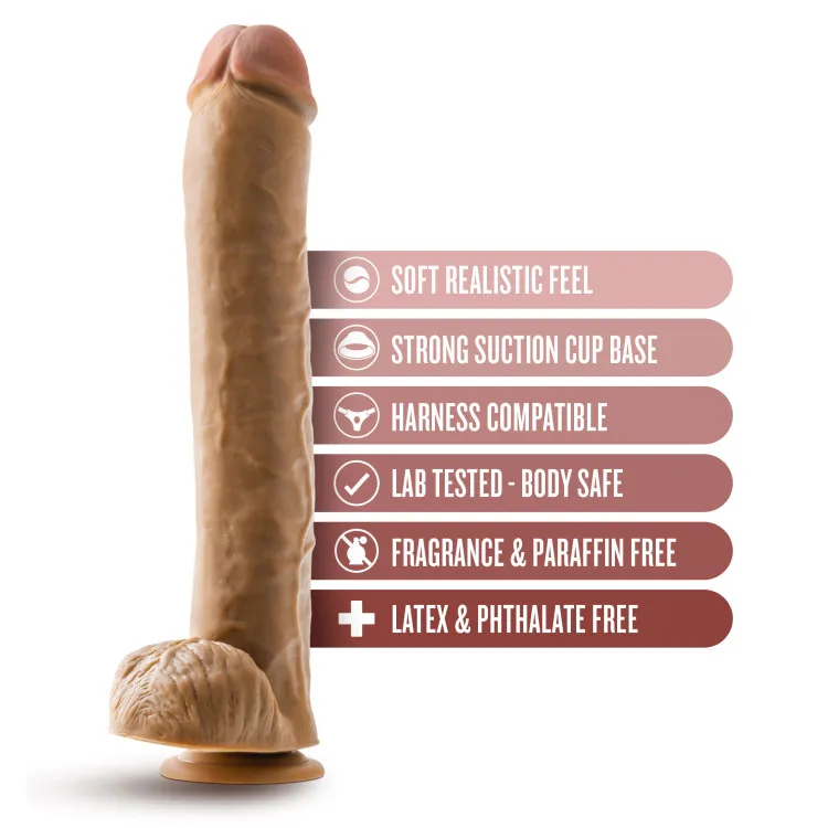 14 in. Realistic Dildo with Balls Tan 14 in. Realistic Dildo with Balls Tan
