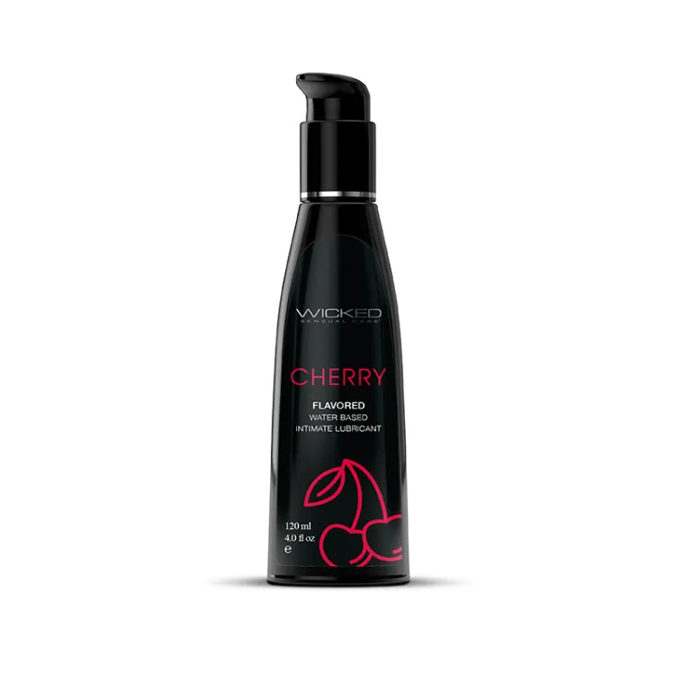 Wicked Aqua Cherry Water-Based Flavored Lubricant 4 oz. Wicked Aqua Cherry Water-Based Flavored Lubricant 4 oz.