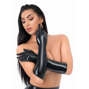 Me You Us Black Latex Full Length Gloves
