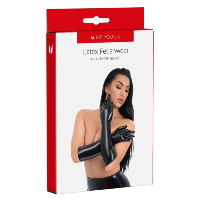 Me You Us Black Latex Full Length Gloves