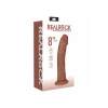 8 Inch RealRock Ultra Realistic Vibrating Curved Dildo Tan