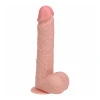 8 Inch RealRock Ultra Realistic Vibrating and Thrusting Dildo with Balls Beige