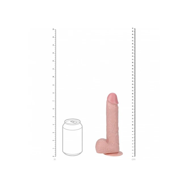 8 Inch RealRock Ultra Realistic Vibrating and Thrusting Dildo with Balls Beige