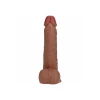 8 Inch RealRock Ultra Realistic Vibrating and Thrusting Dildo with Balls Tan