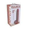 8 Inch RealRock Ultra Realistic Vibrating and Thrusting Dildo with Balls Tan