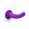 Together Tilt 7 in. Vibrating Silicone Dildo & Strap-On Harness Set Purple