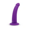 Together Tilt 7 in. Vibrating Silicone Dildo & Strap-On Harness Set Purple