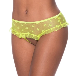 Magic Silk Sweetums Skirted Hipster with Open Crotch Panty Pina Colada
