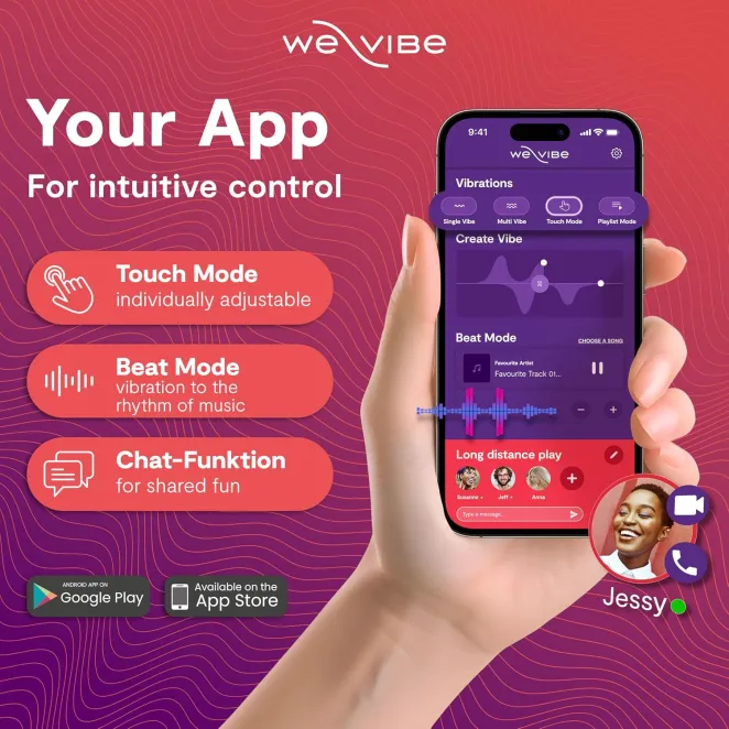 We-Vibe Chorus App and Remote Controlled Rechargeable Couple's Vibrator Coral