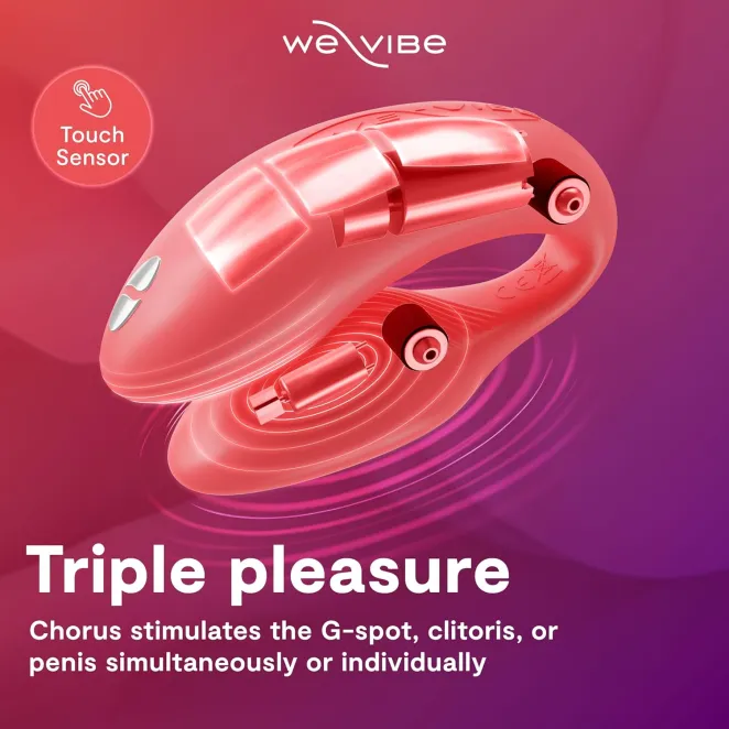 We-Vibe Chorus App and Remote Controlled Rechargeable Couple's Vibrator Coral