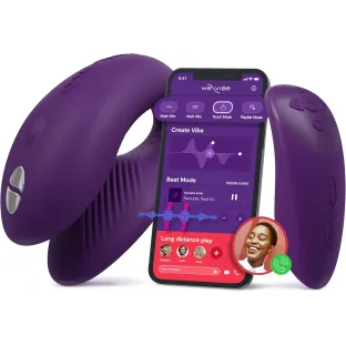 We-Vibe Chorus App and Remote Controlled Rechargeable Couple's Vibrator Purple