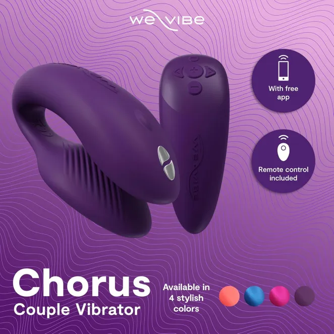 We-Vibe Chorus App and Remote Controlled Rechargeable Couple's Vibrator Purple