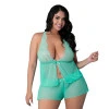 Magic Silk Caribbean Crush Flutter Cami & Short Set Aqua Glow