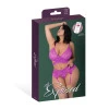 Magic Silk Butterfly Fantasies Bra, Garter & Thong Set Neon Purple