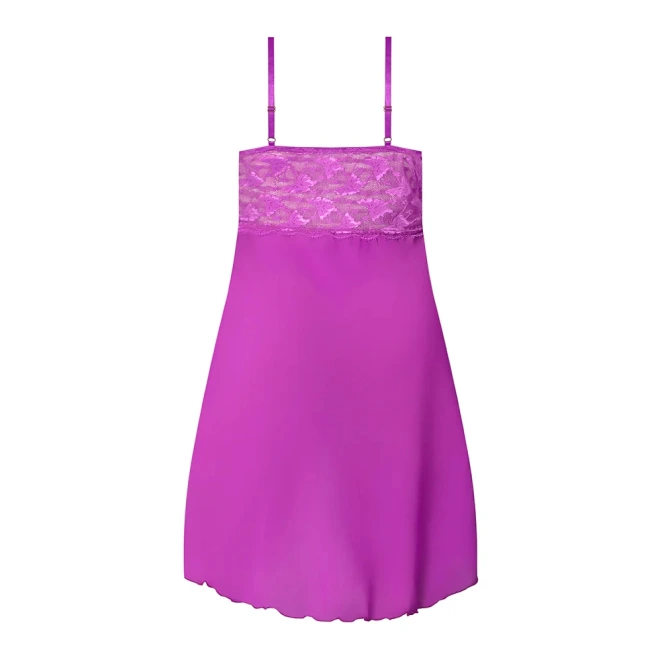 Magic Silk Butterfly Fantasies Gown & Thong Set Neon Purple