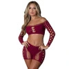 Magic Silk Seamless Crop Top & Short Set Burgundy