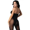 Magic Silk Seamless Halter Bodystocking Black with Rhinestones