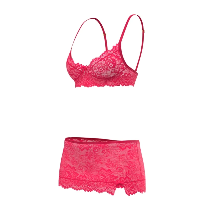 Magic Silk Get It Girl Bra, Skirt & Thong Set Diva Pink