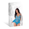 Magic Silk Flirty Hearts Flutter Babydoll & High Leg Tanga Set Blue Sugar