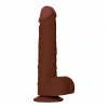 9 Inch RealRock Ultra Realistic Dildo with Balls Brown