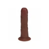 6 Inch RealRock Ultra Realistic Vibrating Curved Dildo Brown
