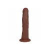 6 Inch RealRock Ultra Realistic Vibrating Curved Dildo Brown
