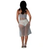Magic Silk Blue Sky Long Chemise & Boy Short Panty Blue
