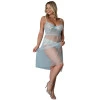 Magic Silk Blue Sky Long Chemise & Boy Short Panty Blue