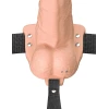 Fantasy X-Tensions Elite Silicone Vibrating Hollow Strap-On Realistic 7 Inch with Balls Beige