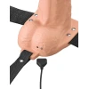 Fantasy X-Tensions Elite Silicone Vibrating Hollow Strap-On Realistic 7 Inch with Balls Beige