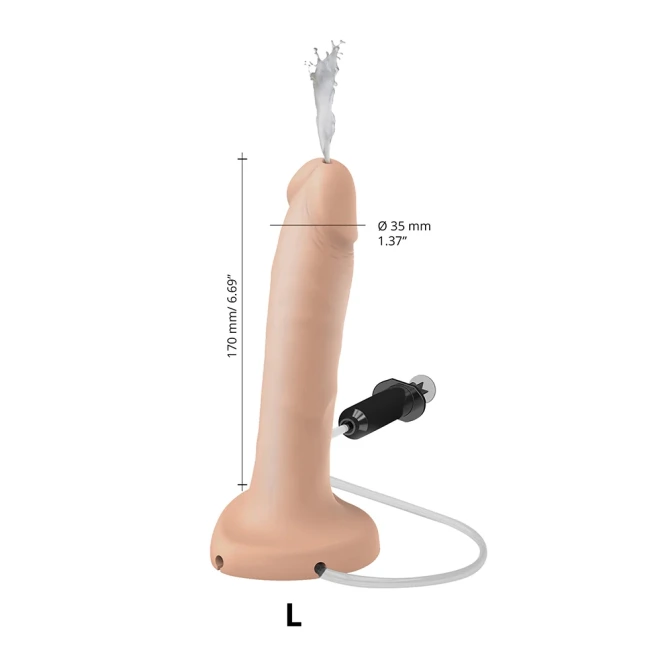 Strap-On-Me Large Squirting Realistic Silicone Dildo Vanilla
