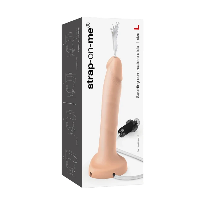 Strap-On-Me Large Squirting Realistic Silicone Dildo Vanilla