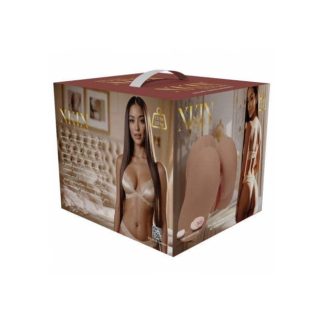 Xkin Lux Arden Ultra Realistic AR and AI Enhanced Vagina and Butt Vibrating Masturbator Tan 7.7 lbs