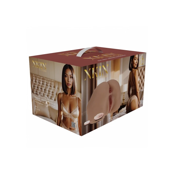 Xkin Bodyforms Nina Vale Ultra Realistic AR and AI Enhanced Vagina and Butt Vibrating Masturbator Tan