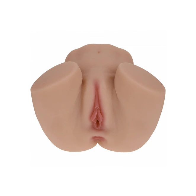 Xkin Bodyforms Nina Vale Ultra Realistic AR and AI Enhanced Vagina and Butt Vibrating Masturbator Tan