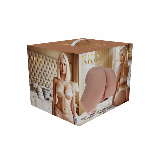 Xkin Bree Knox Ultra Realistic AR and AI Enhanced Vagina and Butt Vibrating Masturbator Beige 9.3 lbs