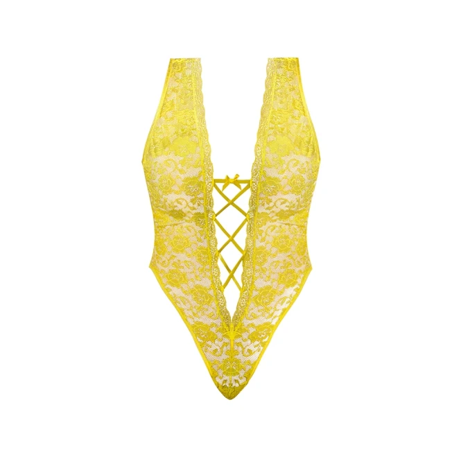 Magic Silk Daffodil Dreams Teddy with Snap Crotch Yellow