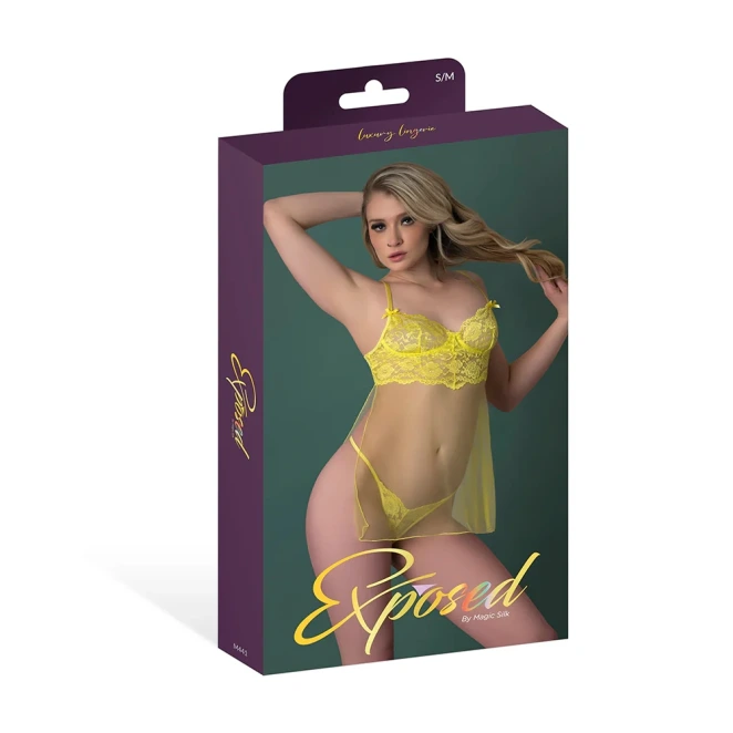 Magic Silk Daffodil Dreams Babydoll & G-Set Yellow