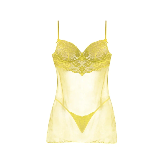 Magic Silk Daffodil Dreams Babydoll & G-Set Yellow