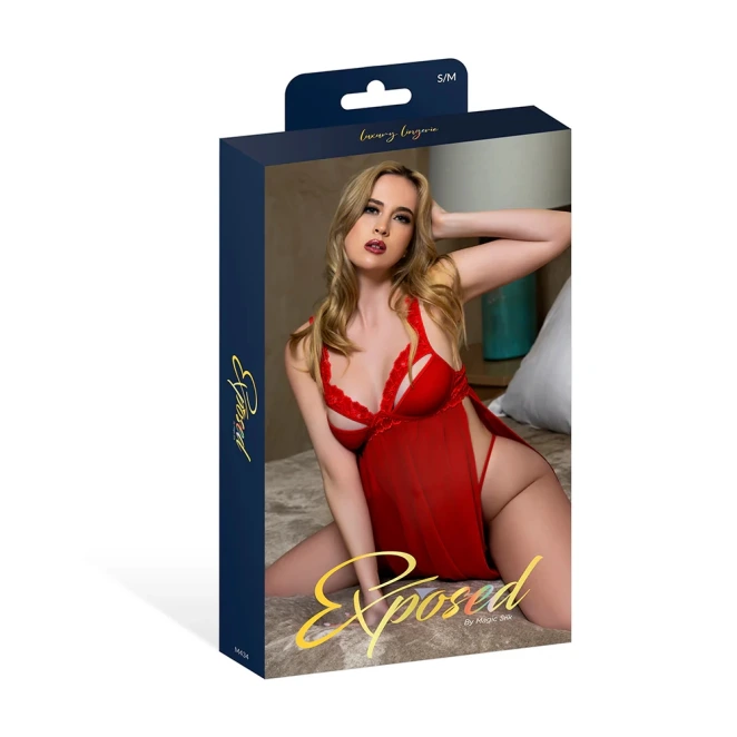 Magic Silk Rush Babydoll & Thong Set Red