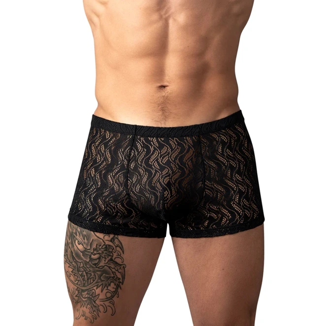 Male Power Ripple Pouch Short Black
