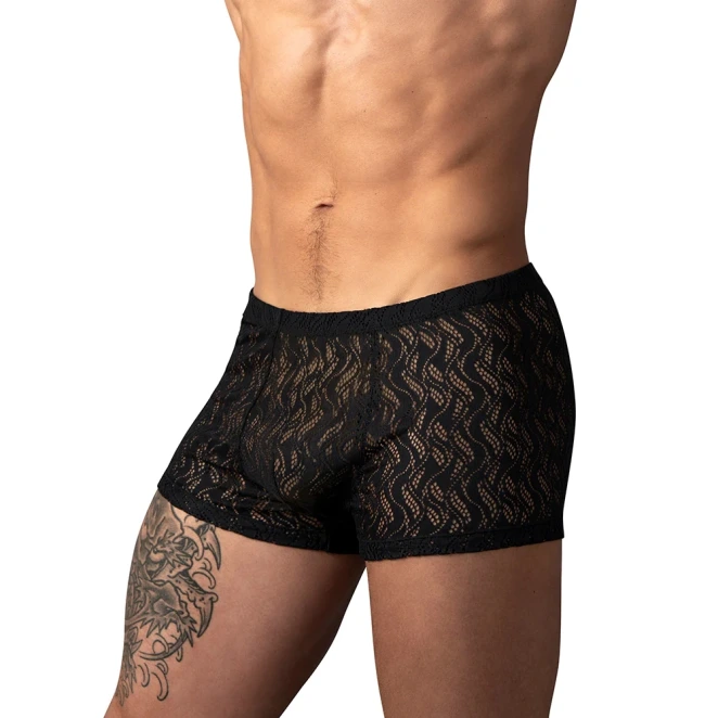 Male Power Ripple Pouch Short Black