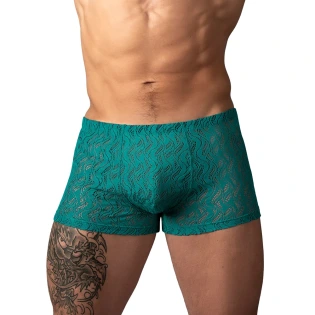 Male Power Ripple Pouch Short Teal