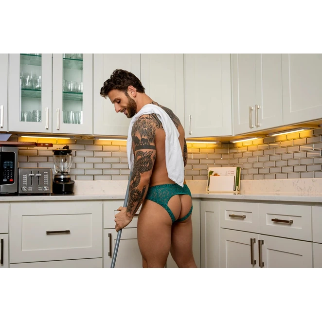 Male Power Ripple Moon Jock Teal